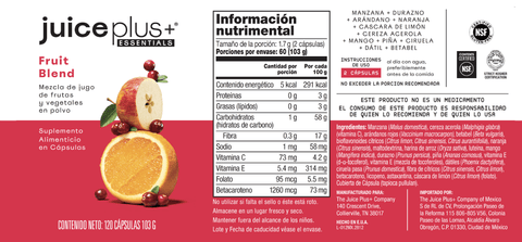 Cápsulas de Mezcla de Frutas y Vegetales (Comienzos Saludables 13+)