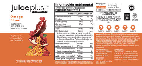 Cápsulas de Mezcla de Frutas, Vegetales, Bayas y Omega