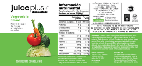 Cápsulas de Mezcla de Frutas y Vegetales