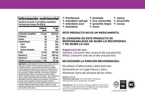 Mezcla de Frutas, Vegetales y Bayas Masticables