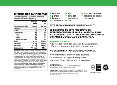 Mezcla de Frutas, Vegetales y Bayas Masticables